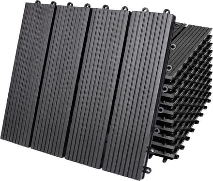 WPC Vlondertegel - Set van 11 Klassiek 30x30cm - Antraciet
