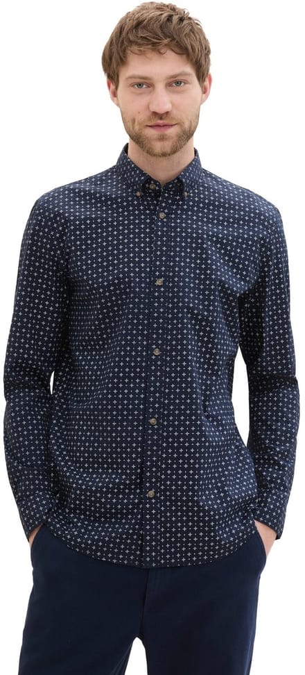 Tom Tailor Overhemd Poplin Overhemd Met Print 1041396xx12 35556 Mannen Maat - L