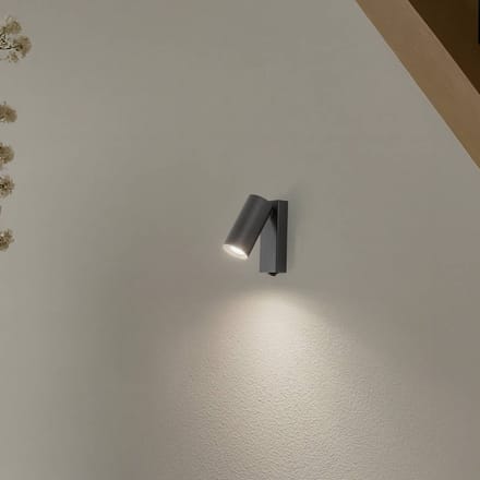 Nowodvorski Lighting Wandspot FOURTY, donkergrijs, hoogte 17 cm, metaal, GU10