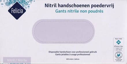 Nitril handschoenen poedervrij -  blauw, 100 stuks, maat M