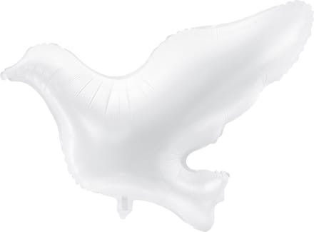 PARTYDECO - Witte aluminium duif ballon