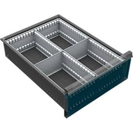 Schuifladeonderverdeling, 4 vakken, 150-240 mm