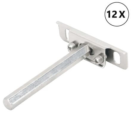 vidaXL - Zwevende - plankdragers - 12st - onzichtbaar - Ø12x100 - mm - koolstofstaal