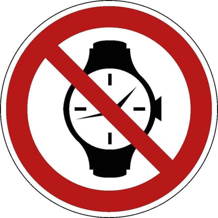 Horloges verboden bord - kunststof 150 mm