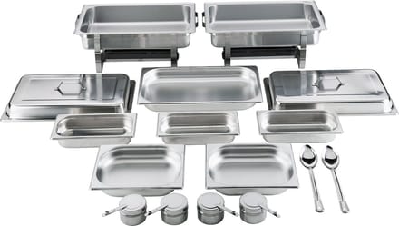 BATANIA Buffetwarmer - Warmhouder - 14-Delige Set - RVS - Vaatwasserbestendig - Breukvast