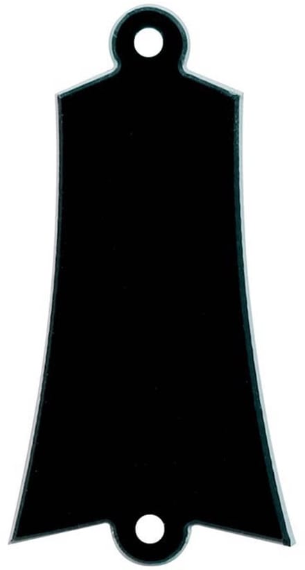 Boston LRC-36-B truss rod cover, black, 2 ply, black - white