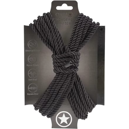 Ouch! by Shots Polyester Bondage Touw - 10 m - Zwart