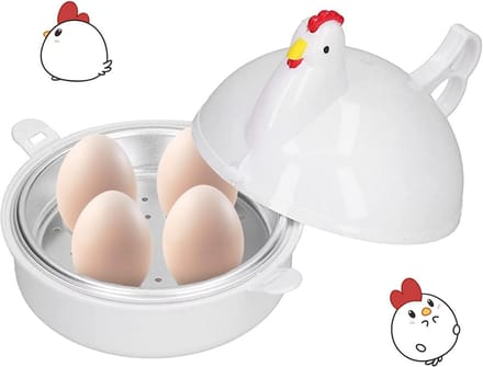 Magnetron Eierkoker - Stoomkoker Keuken - Ontbijt Maken - Capaciteit 4 Eieren - 123 cm Diameter - Wit