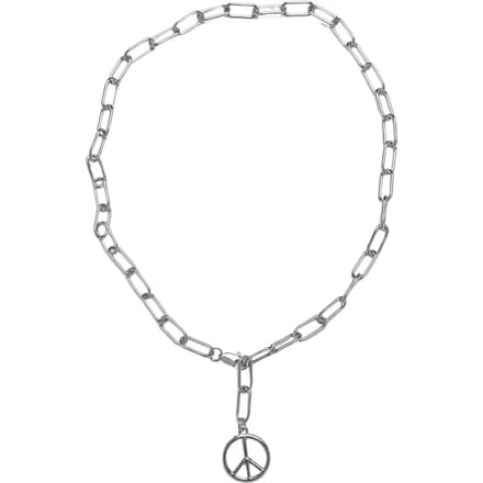 Urban Classics - Y Chain Peace Pendant Ketting - Zilverkleurig