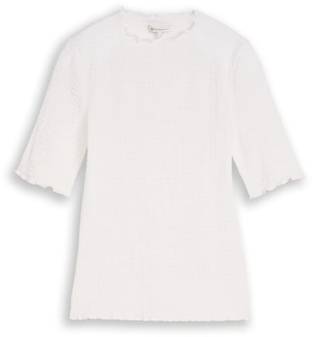 Tom Tailor Denim - Slim fit crinkle T-shirt - Maat XL - off white