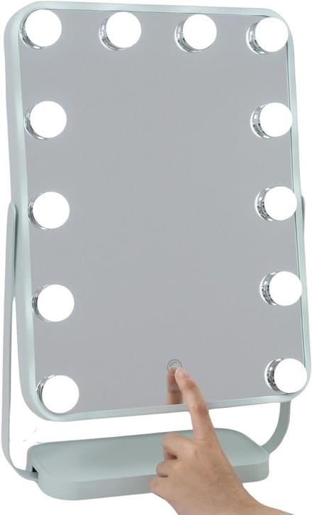 Make-up Spiegel - Tafelspiegel - Professionele Make-up - Instelbare Kleurtemperatuur - 47.5 x 31 cm - Pastel Groen