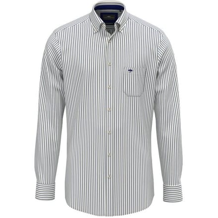 Fynch-Hatton Overhemd Poplin Stripe Button-Down Navy / male