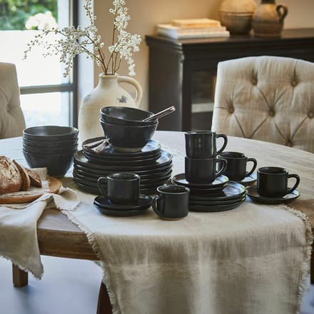 LOBERON Servies set van 30 Biarré zwart
