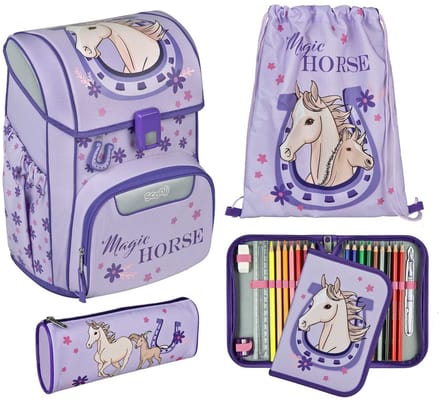 Scooli schooltas EasyStart Schulranzen-Set 5-delig Magic Horse paars