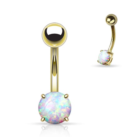 Piercing opal - goud wit - LMPiercings