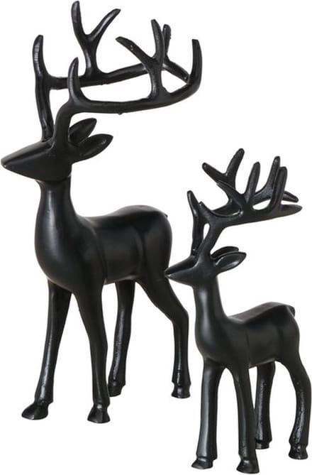Rendier zwart Thielo , set van 2 stuks in aluminium. Boltze
