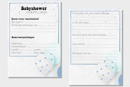 20x leuke babyshower invulkaarten (A5 formaat) babyshower 8