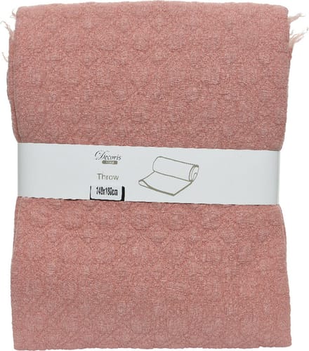 Plaids - Throw Cotton Padded Pink 130x170cm