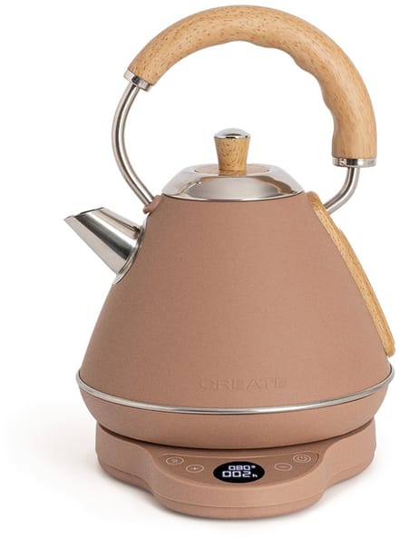 CREATE - Elektrische waterkoker 1 L met temperatuurregeling - Mokka - KETTLE RETRO PRO