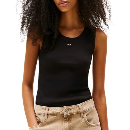 Tommy Hilfiger Essential Ribbed Flag Embroidery Slim Tanktop Dames