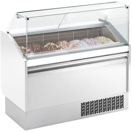 GGM Gastro Eistheke LEVI - 1310mm - Statisch - für 7+7x 5 Liter Eisbehälter - Weiß Wit