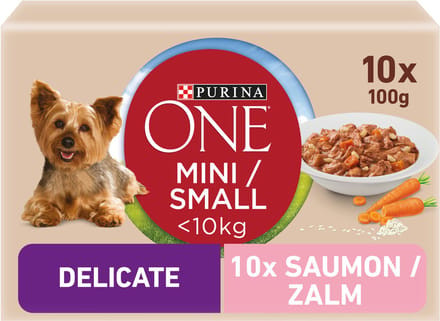 3x PURINA ONE Mini Sensitive Delicate Zalm voor Honden