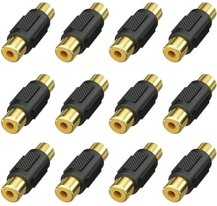 12x RCA Vrouwelijke Koppeling Adapter voor Audio/Video Kabels, Luidsprekers en Versterkers