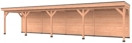 Douglas overkapping, 1200 x 250, Met achterwand, Westwood Comfort Basic