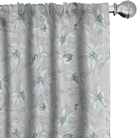 ABAKUHAUS Wiese – 2x75x225 cm – Microvezel – halfdonkerend – Pale Seafoam & Lichtgrijs