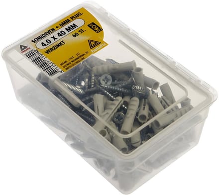 Deltafix - Schroef 6mm plug 4.0x40mm verz 60st