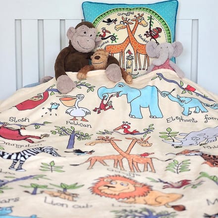 Jungle dieren fleece plaid deken 100 x 150 cm - Tyrrell Katz