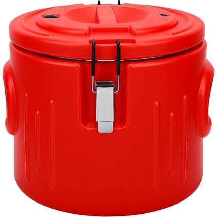10L RVS Geïsoleerde Emmer met Handvat Thermische Hete en Koude Drank Serveercontainer voor Restaurant Dranken red