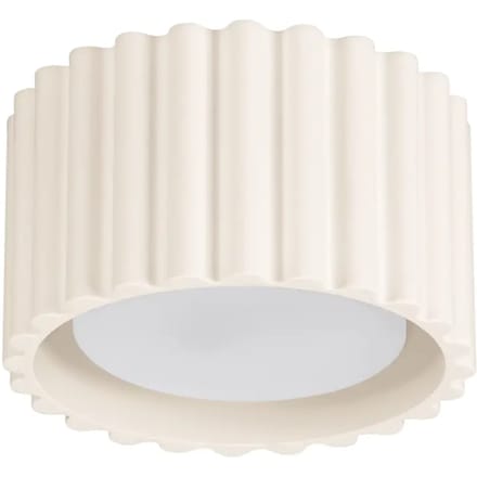 Plafondlamp AURA 1 met geribbeld oppervlak - Sollux Lighting - IP20 - Beige aluminium behuizing - 10 x 10 x 6 cm - 1 x GX53 LED, exclusief lichtbron - Max. 10 W - Minimalistische plafondlamp voor woonkamer, slaapkamer en eetkamer