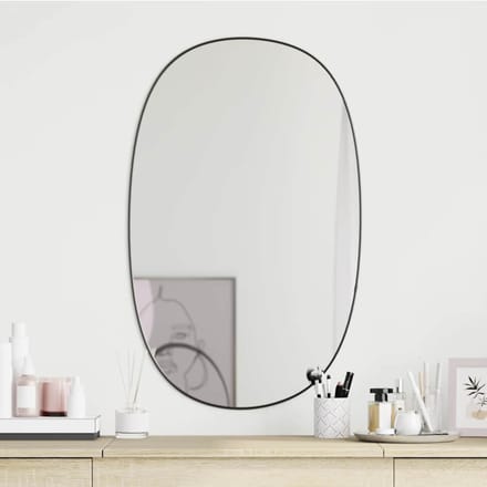vidaXL - Wandspiegel - 70x45 - cm - zwart