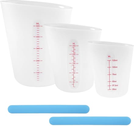 Dailygoods- Maatbekers Set van 3 - Siliconen Maatbeker 500 ml