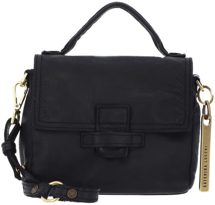 CATERINA LUCCHI Leren handtas schoudertas Maria Shoulder Bag Nero zwart