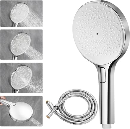 Auralum Max Multifunctionele Handdouche - 3 Straalstanden + Reinigingsspuit - 140 mm Paneel - Waterbesparing