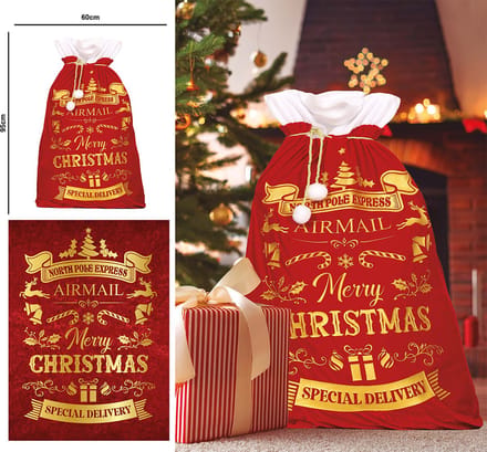 Fiestas Guirca - Kerstmanzak northpole express - 60 x 95 cm