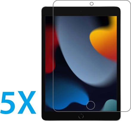 Screen protector Geschikt voor: Apple iPad 10.2 inch (2019/2020/2021) Tablet Screenprotector 5x - glas - bescherm - beschermglas - ZT Accessoires