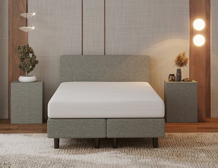 Nessa® - 120x200 Boxspring Bjorn Grijs - Inclusief Pocketvering matras