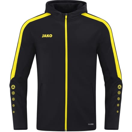 Jako Power Jas Met Kap Dames - Zwart / Geel | Maat: 36
