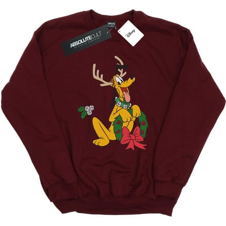 Disney Heren Pluto Kerstmis Rendier Sweatshirt (Bourgondië)