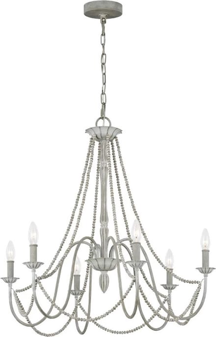 Feiss LED Kroonluchter | 6X E14 Max 60W | Dimbaar | Washed Grey