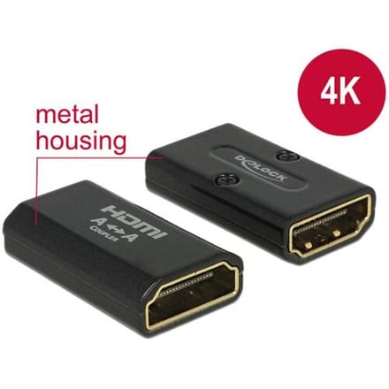 Compact HDMI (v) - HDMI (v) koppelstuk / metalen behuizing - versie 1.4 (4K 30Hz)