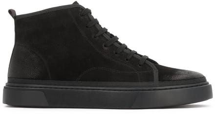 Black sneakers with ankle-length upper