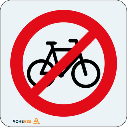 Raamsticker verboden voor fietsen, C14 100 x 100 mm