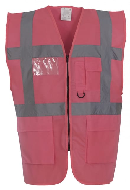 Executive veiligheidshesje met rits, maat XL Roze