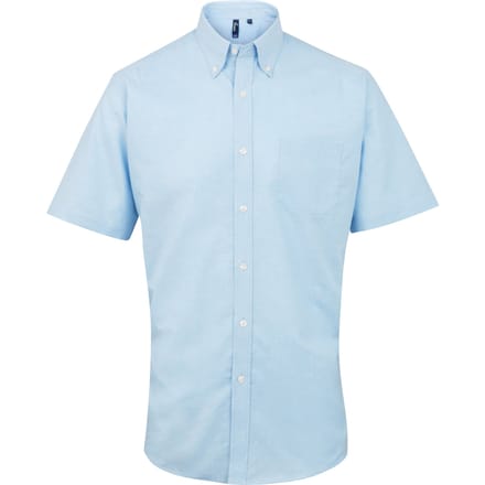 Premier Herenhandtekening Oxford Short Sleeve Work Shirt (Lichtblauw)