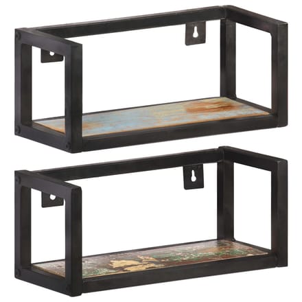 vidaXL - Wandschappen - 2 - st - 40 - cm - massief - gerecycled - hout