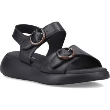 Hush Puppies Alison Leren Dames Zwarte Sandalen